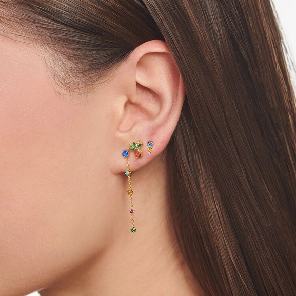 Einzel Ohrstecker Vintage Regenbogenfarben Steine Gold von Thomas Sabo, Schneller Versand - Nordicspectra.de