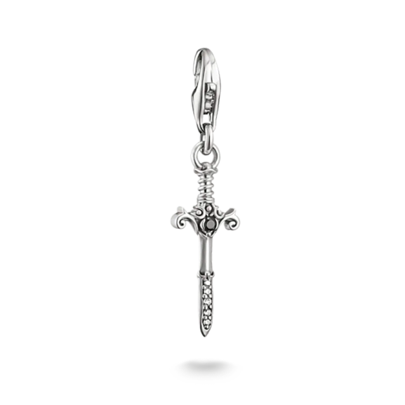 Svärd True Romance Berlock i återvunnet 925 silver med svärtad finish