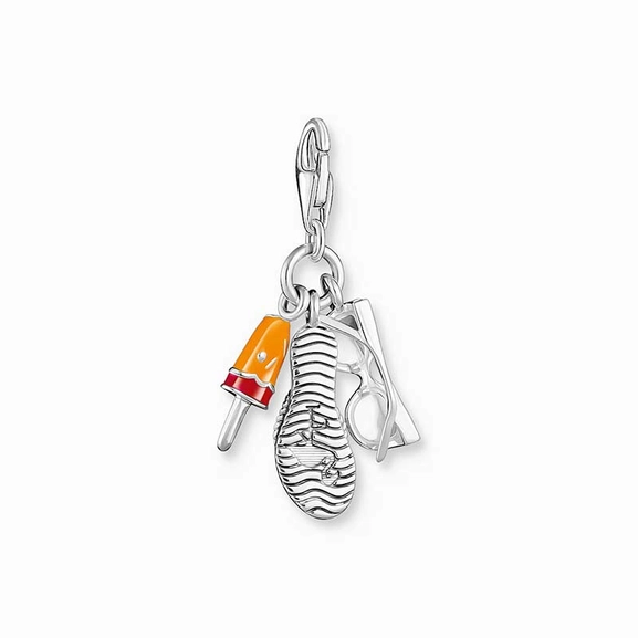 Charm-hängsmycke Solglasögon, Flip-flops Och Glasspinne
