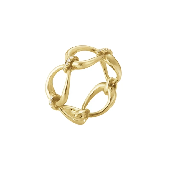 Offspring Länkad Ring i 18K guld med diamanter från Georg Jensen