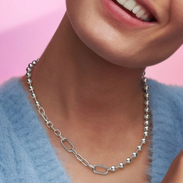 Pandora ME Halsband med Metallpärlor och Länkkedja - PANDORA - Snabb leverans & paketinslagning - Nordic Spectra