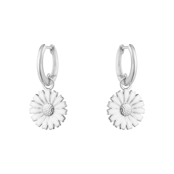 Daisy Vit Hoops - Georg Jensen - Designsmycken med snabba & trygga leveranser - Nordic Spectra