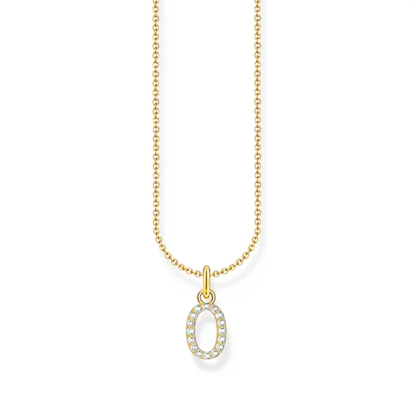 Glittrande Bokstavshalsband O Guld - Thomas Sabo - Snabb leverans & paketinslagning - Nordic Spectra