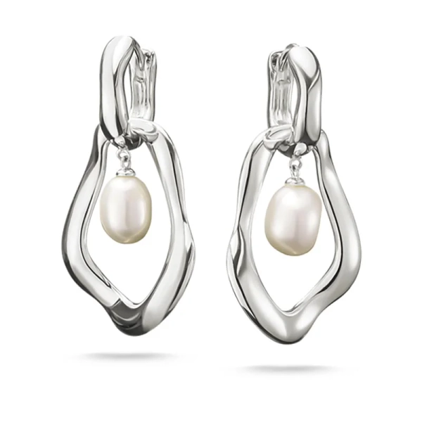 Thomas Sabo Natural Beauty creolörhängen i återvunnet silver med odlade sötvattenspärlor