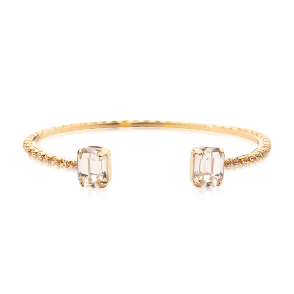 Guldpläterat armband med två stora kristaller