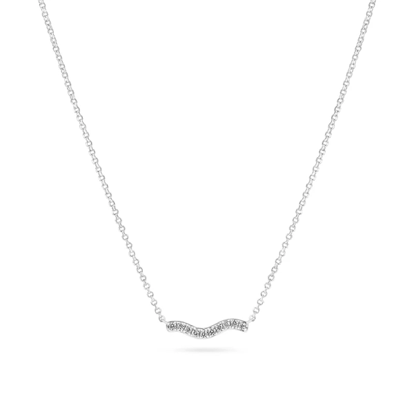 Ellera Waves Halsband i silver med gnistrande Cubic Zirconia-sten från Sif Jakobs