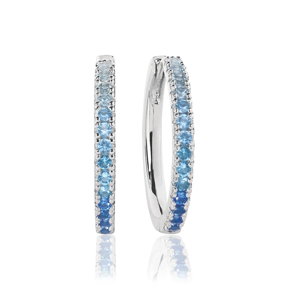 Ellera Grande Örhängen Blå från Sif Jakobs i silver med gnistrande Cubic Zirconia-stenar