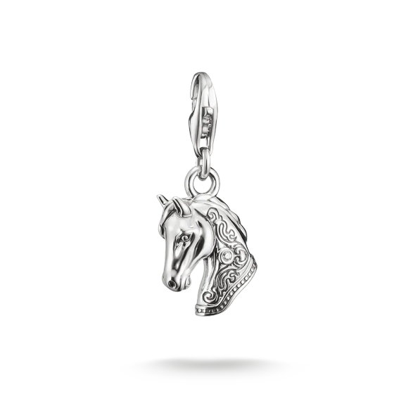 Hästhuvud Berlock från Thomas Sabo i svärtat silver med gnistrande zirkoniastenar