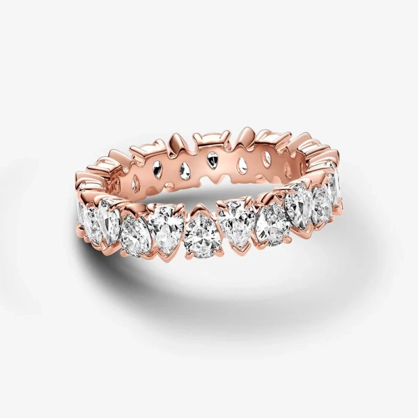 Glittrande Ring med Slingrande Stenar Rosé - PANDORA - Snabb leverans & paketinslagning - Nordic Spectra