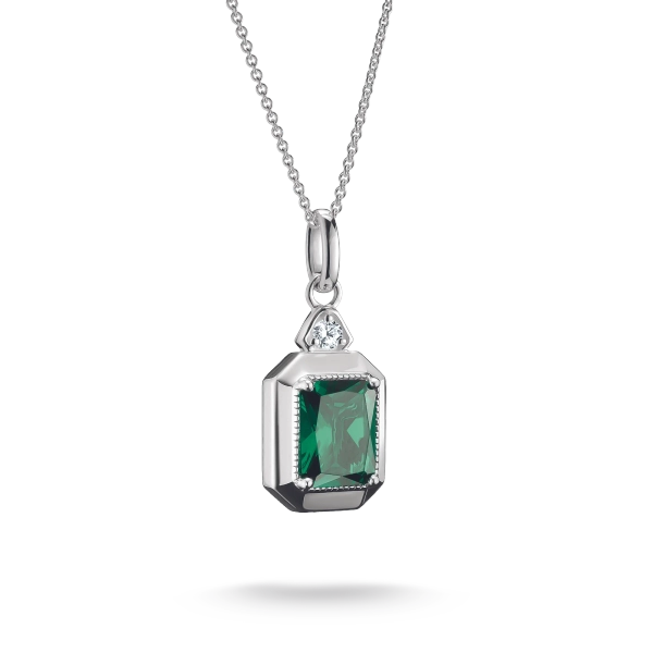 Octagon Cut Green Stone Elyndra Necklace - Thomas Sabo - Suuri valikoima & ilmainen lahjapaketointi - Nordic Spectra