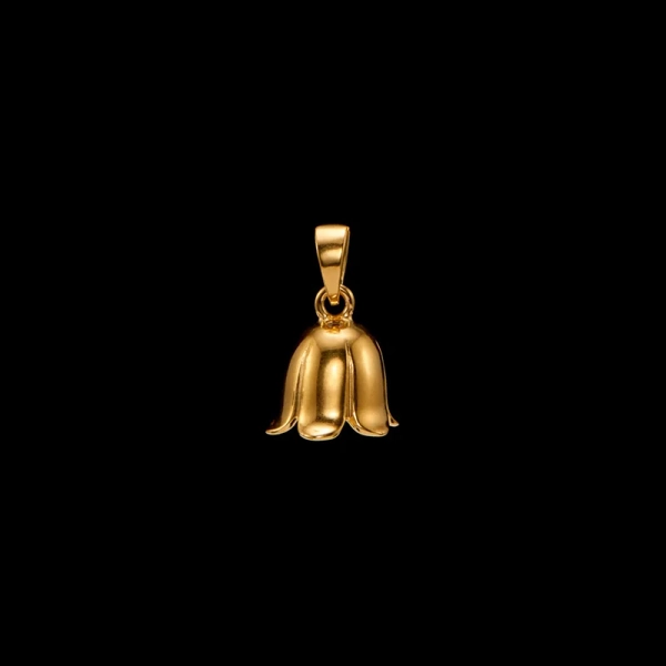 Charmed Bluebell Gold – stilisierte Glockenblume in warmen Tönen aus 18-karätig vergoldetem Silber