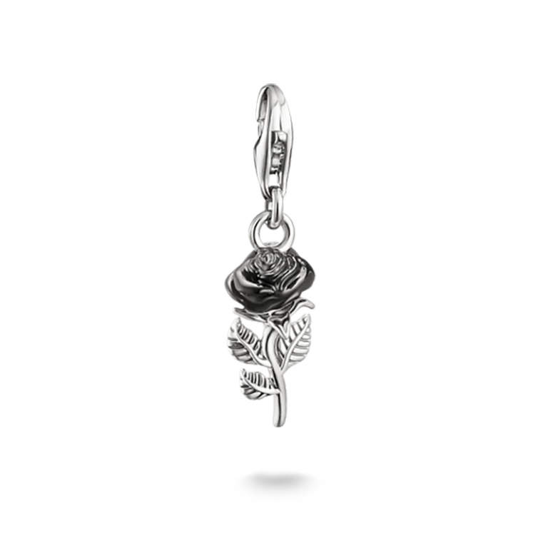 Svart rosenberlock från True Romance-kollektionen i återvunnet 925 silver med svart emalj