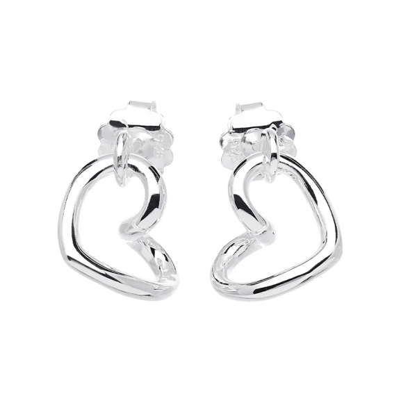 Love Vibe Studs Herzohrringe aus recyceltem Silber