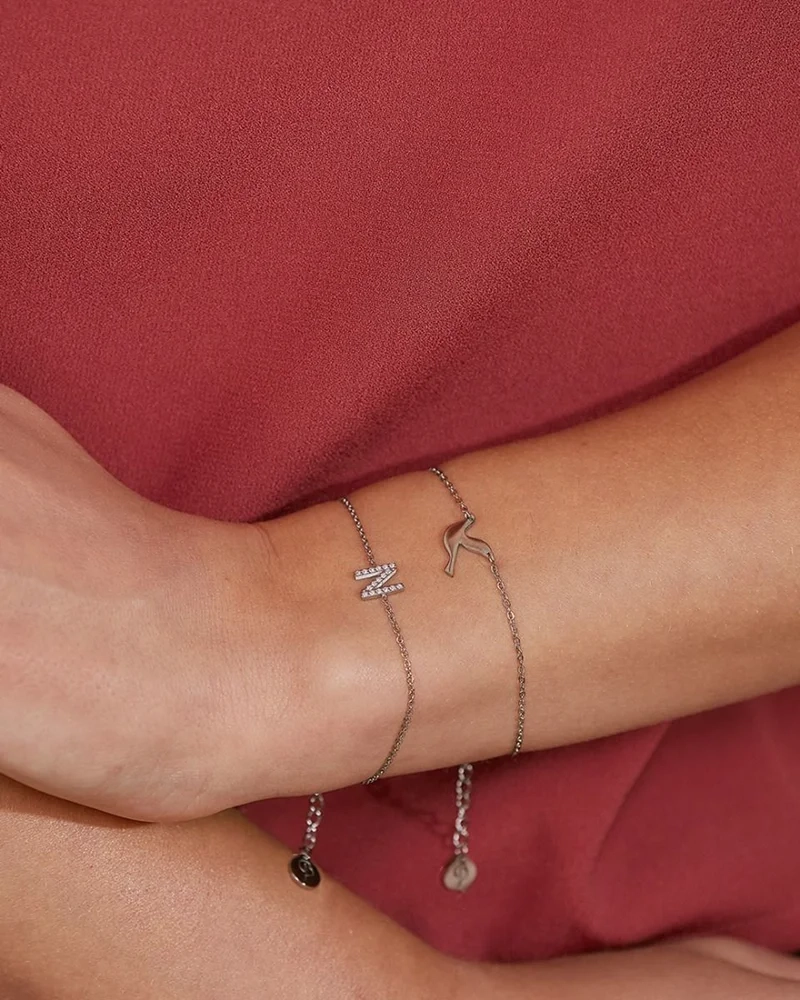 Letter Bracelet A-Ö Steel - Edblad - Snabb leverans - Gratis paketinslagning