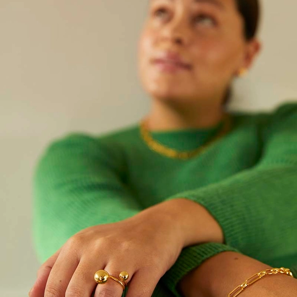 Globe Big Ring Gold -CU Jewellery - Snabb frakt & paketinslagning - Nordicspectra.se