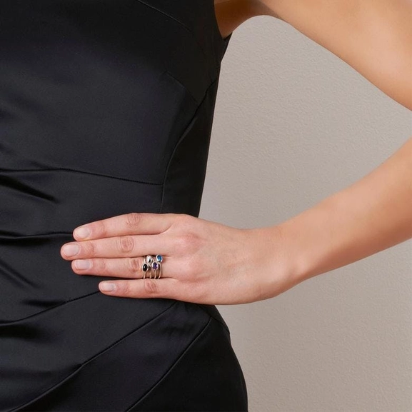 Love Bead Ring Gold - Smokey Quartz - Efva Attling ringar - Snabb frakt & paketinslagning - Nordicspectra.se