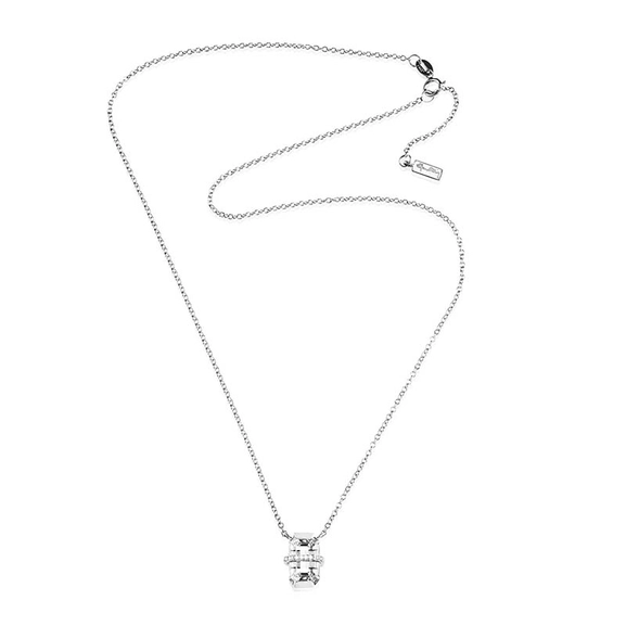 Little Bend Over Necklace - Crystal Quartz White Gold - Efva Attling halsband - Snabb frakt & paketinslagning - Nordicspectra.se