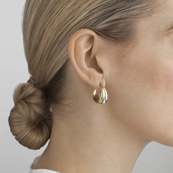 Curve Korvakorut Hopea & Kulta - Georg Jensen - Suuri valikoima & ilmainen lahjapaketointi - Nordicspectra.fi