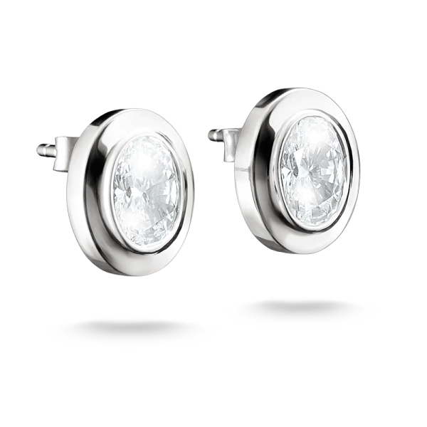 Ovala Stiftörhängen Bold Elegance från Thomas Sabo i silver med ovalt slipad zirkonsten