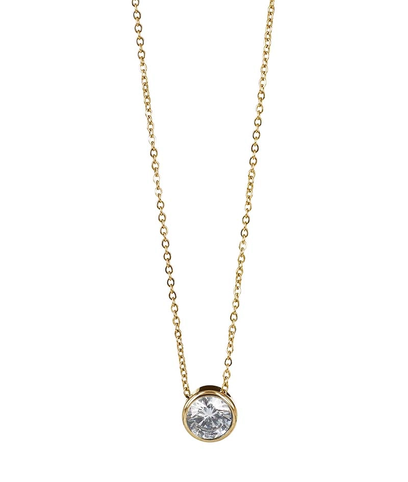 LILLY Kort Halsband 7 mm Kristall/Guld - Astrid & Agnes - Snabb frakt & paketinslagning - Nordicspectra.se