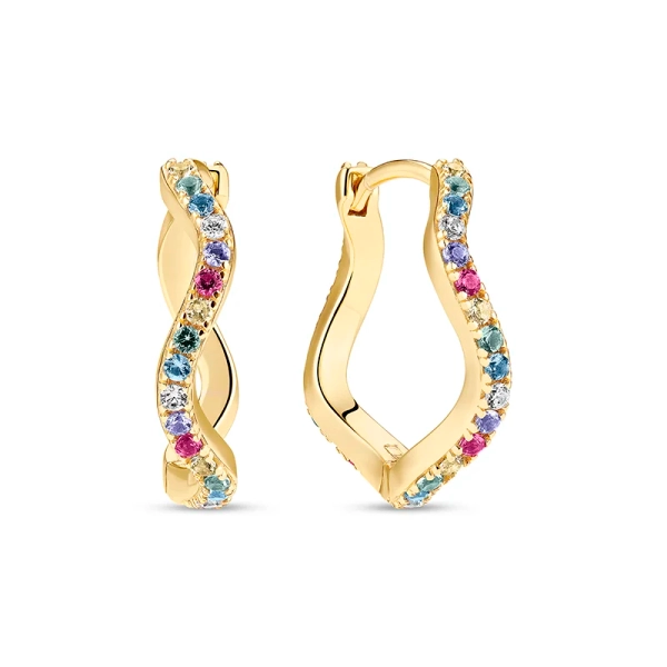 Ellera Waves Grande Ohrringe Mix Gold von Sif Jakobs