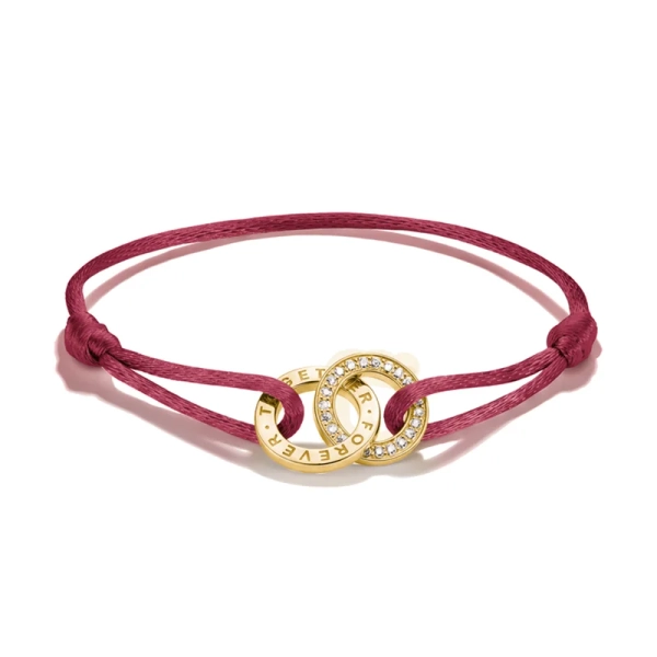 Red Forever Together Black Textile Bracelet Gold - Thomas Sabo - Suuri valikoima & ilmainen lahjapaketointi - Nordic Spectra