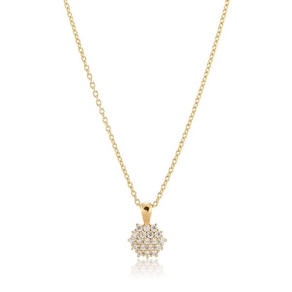Niitty-kimaltava kaulakoru Kulta