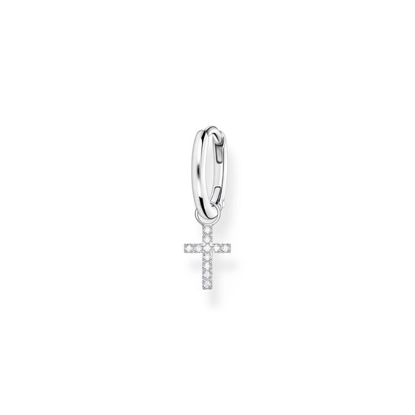 Einzel Creole Mit Kreuz Anhänger Silber von Thomas Sabo, Schneller Versand - Nordicspectra.de