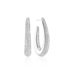Goccia Medio Örhängen i silver med gnistrande Cubic Zirconia-stenar från Sif Jakobs