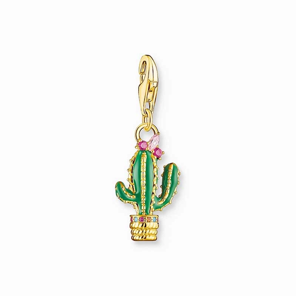 Charm-Anhänger grüner Kaktus vergoldet von Thomas Sabo, Schneller Versand - Nordicspectra.de