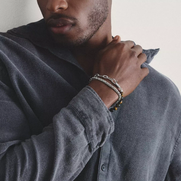 Rebel Venezia 5 mm armband i flätat stål med rena linjer