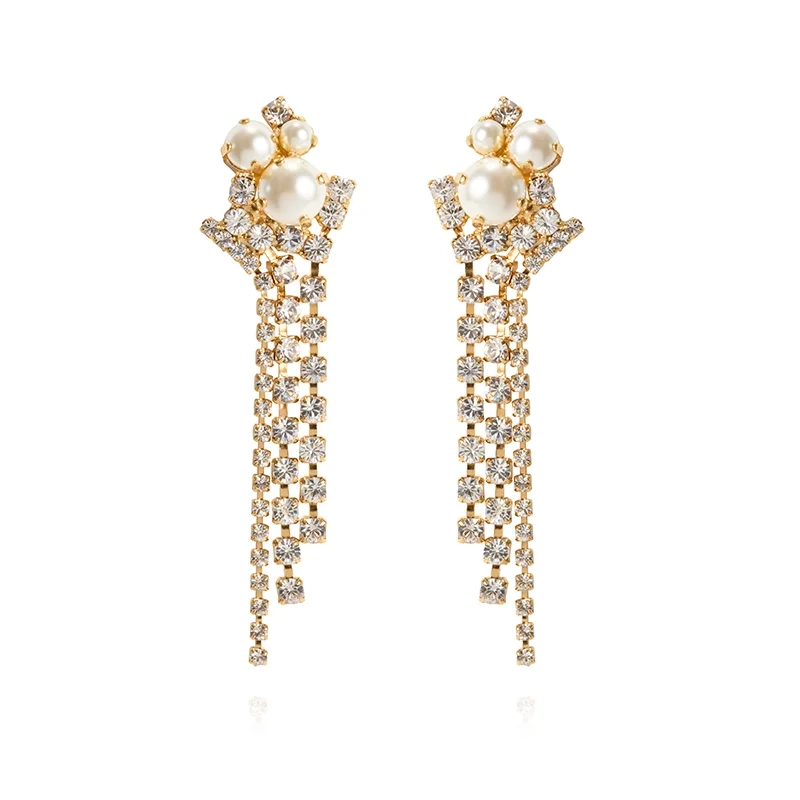 Caroline Svedbom - Molly Statement Earrings Gold Pearl / Crystal