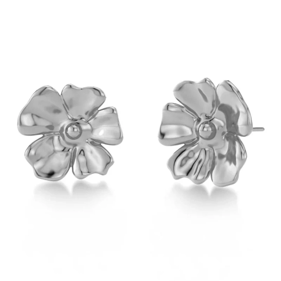 Floral Studs L Steel - Edblad - Snabb frakt & paketinslagning - Nordic Spectra