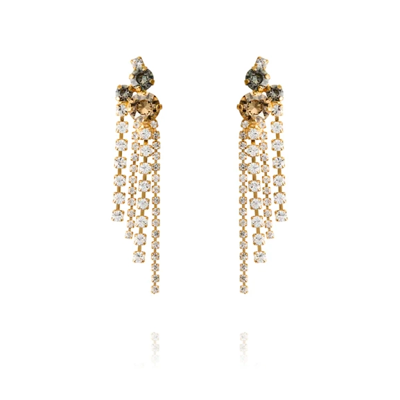 Amy Earrings i guldpläterad mässing med svarta Swarovski-kristaller