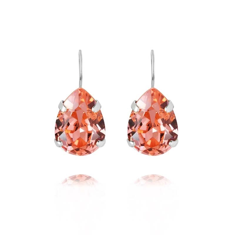 Caroline Svedbom - Mini Drop Clasp Earrings Rhodium Rose Peach