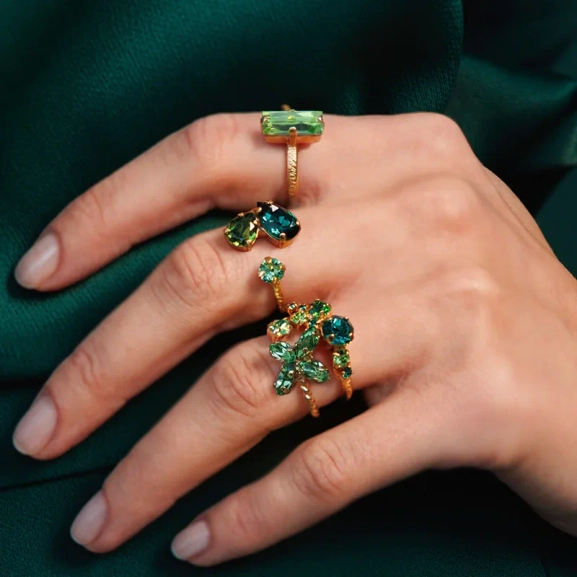 Alisia Ring Gold Green Combo - Maria Black - Snabb frakt & paketinslagning - Nordic Spectra