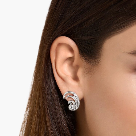 Ohrclip Welle Mit Weißen Steinen von Thomas Sabo, Schneller Versand - Nordicspectra.de