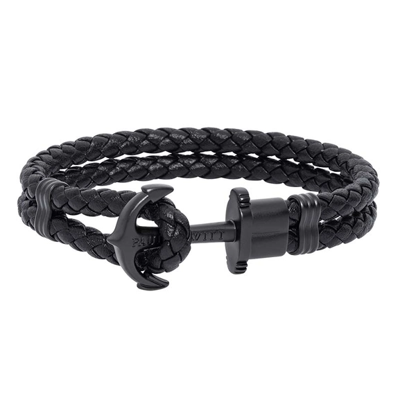 Leather Phrep Armband Svart/Svart - Paul Hewitt armband - Snabb frakt & paketinslagning - Nordicspectra.se