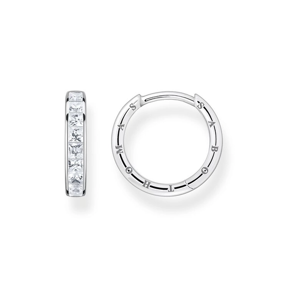 Creolen Weiße Steine Pavé Kleine Silber von Thomas Sabo, Schneller Versand - Nordicspectra.de