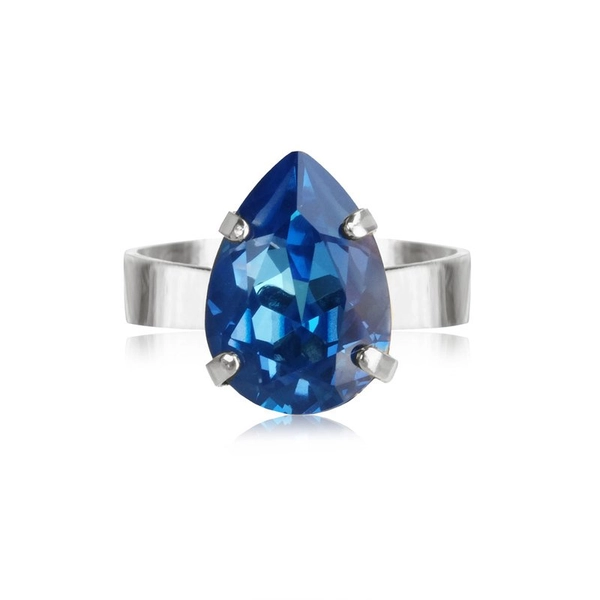 Mini Drop Ring Rhodium Royal Blue Delite - Caroline Svedbom - Nopea toimitus ja lahjapakkaus - Nordic Spectra