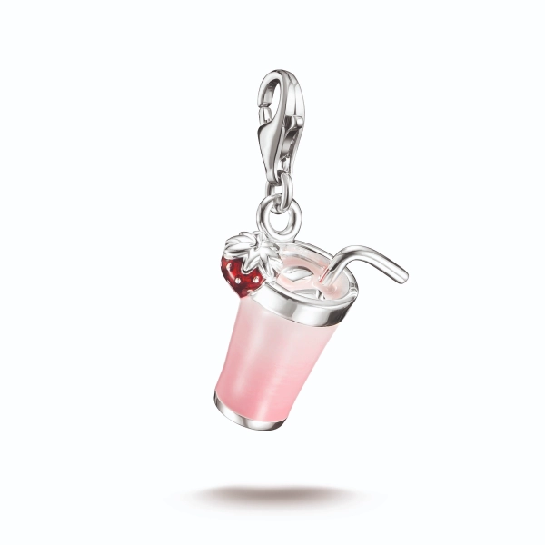 Thomas Sabo Charm Club Matcha Berlock i silver med rosa och pink emalj samt små jordgubbar