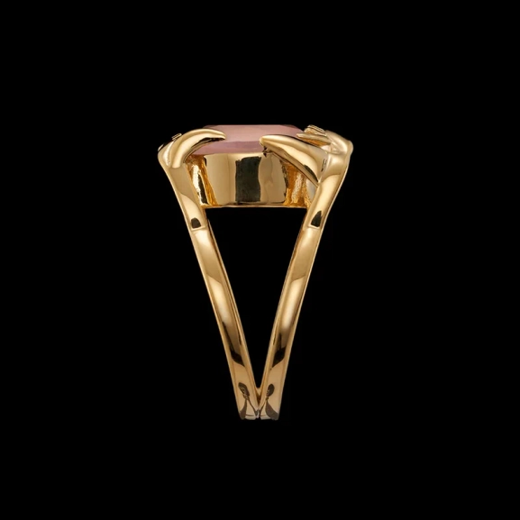 Jaw Stone Ring Rose Quartz Gold - Maria Nilsdotter - 1-2 dagars leverans - Nordic Spectra