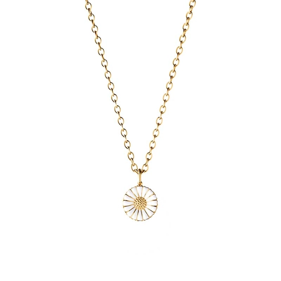 Daisy Klein Kette Gold Mit Weiße Emaille von Georg Jensen, Schneller Versand - Nordicspectra.de