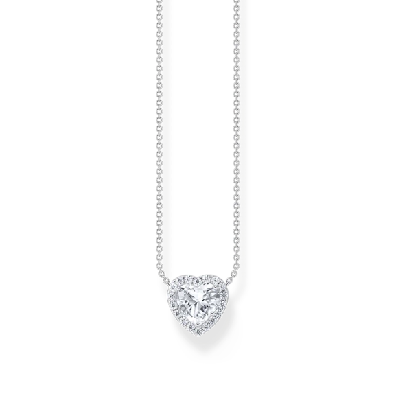 Hjärtformat Halohalsband med Glittrande Stenar - Thomas Sabo - Snabb leverans & paketinslagning - Nordic Spectra