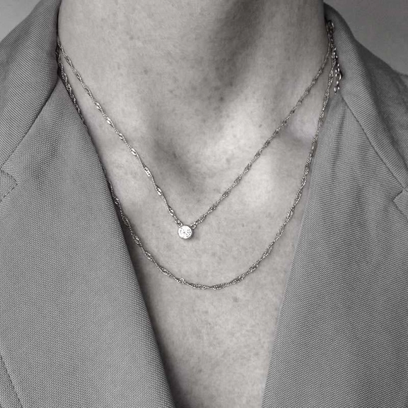 Cubic Single Neck Silver -CU Jewellery - Snabb frakt & paketinslagning - Nordicspectra.se