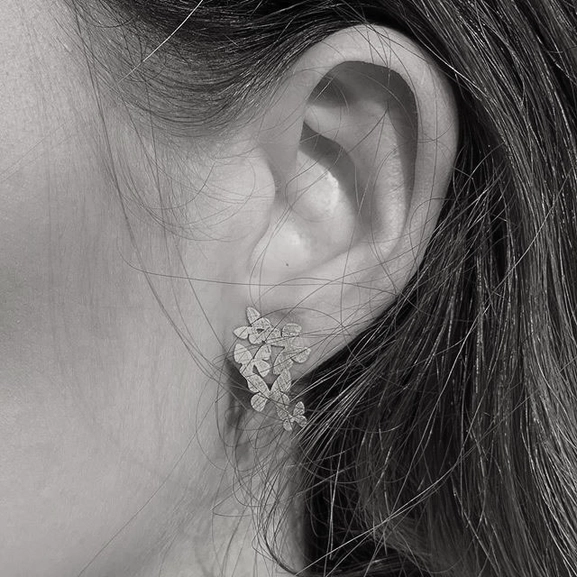 Butterfly Flock Ear Silver -CU Jewellery - Snabb frakt & paketinslagning - Nordicspectra.se