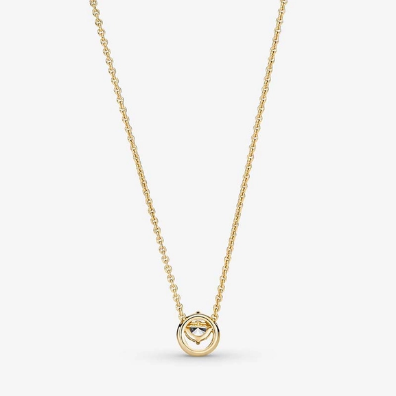 Glittrande Runt Halo Pendant Collier Halsband - PANDORA - Snabb frakt & paketinslagning - Nordicspectra.se