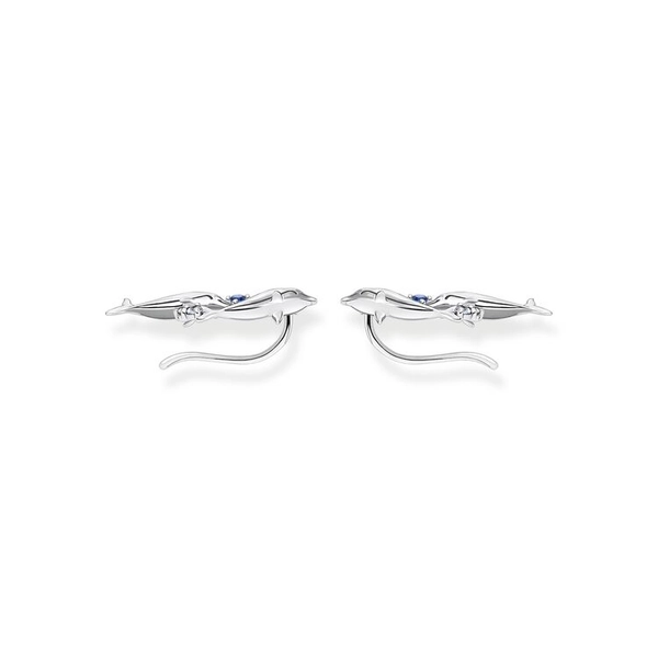 Ohrringe Ear Climber Delfine Mit Blauen Steinen von Thomas Sabo, Schneller Versand - Nordicspectra.de