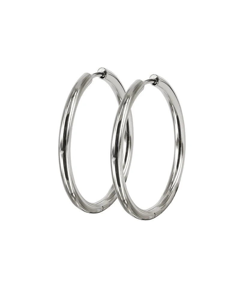 LUCY Plain Örhängen 30 mm Stål - Astrid & Agnes - Nordic Spectra