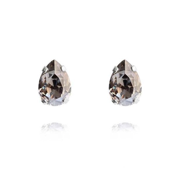 Petite Drop Stud Earrings Rhodium Black Diamond - Caroline Svedbom - Nopea toimitus ja lahjapakkaus - Nordic Spectra